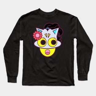 Cool Cute girl icon illustration Long Sleeve T-Shirt